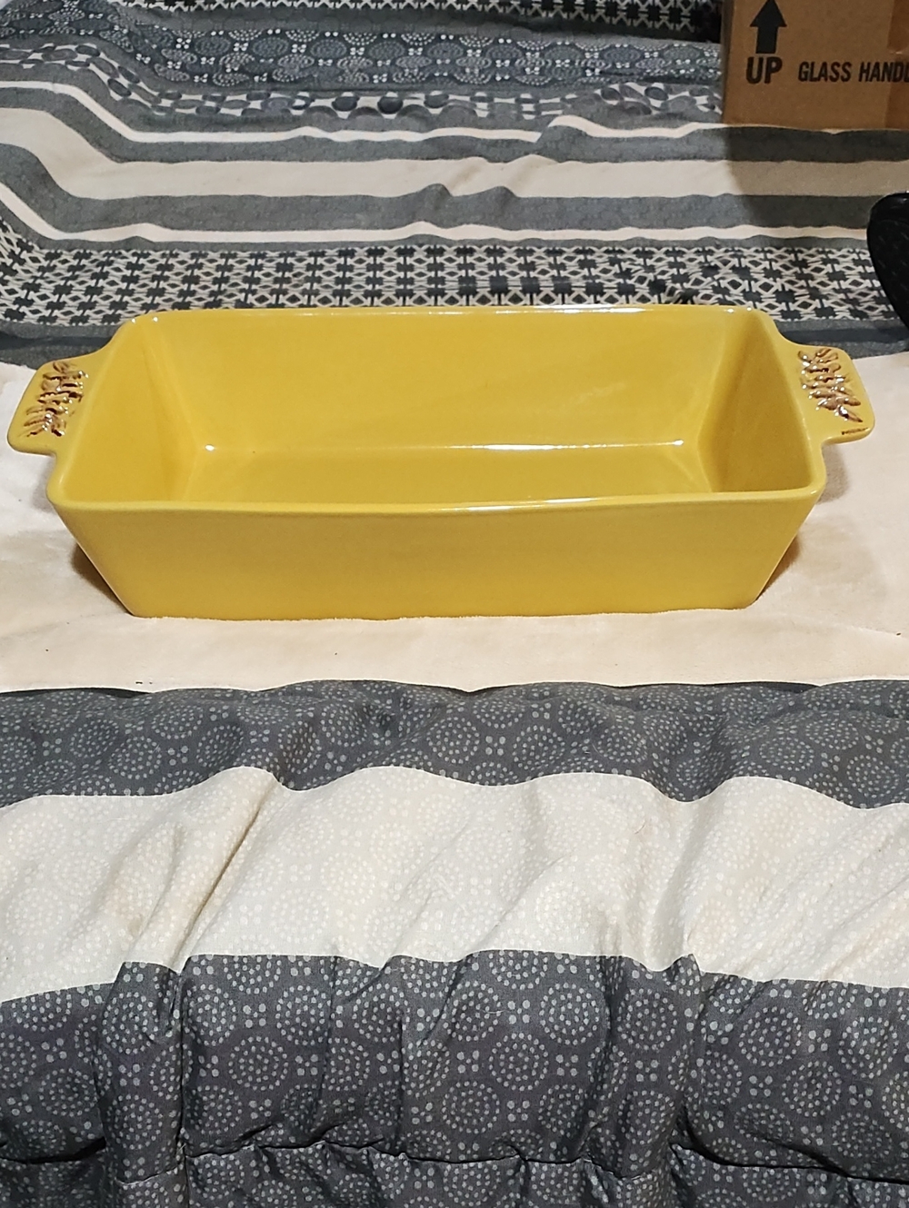 Williams And Sonoma Yellow Ceramic Rectangular Bakeware Dish with Side Handles